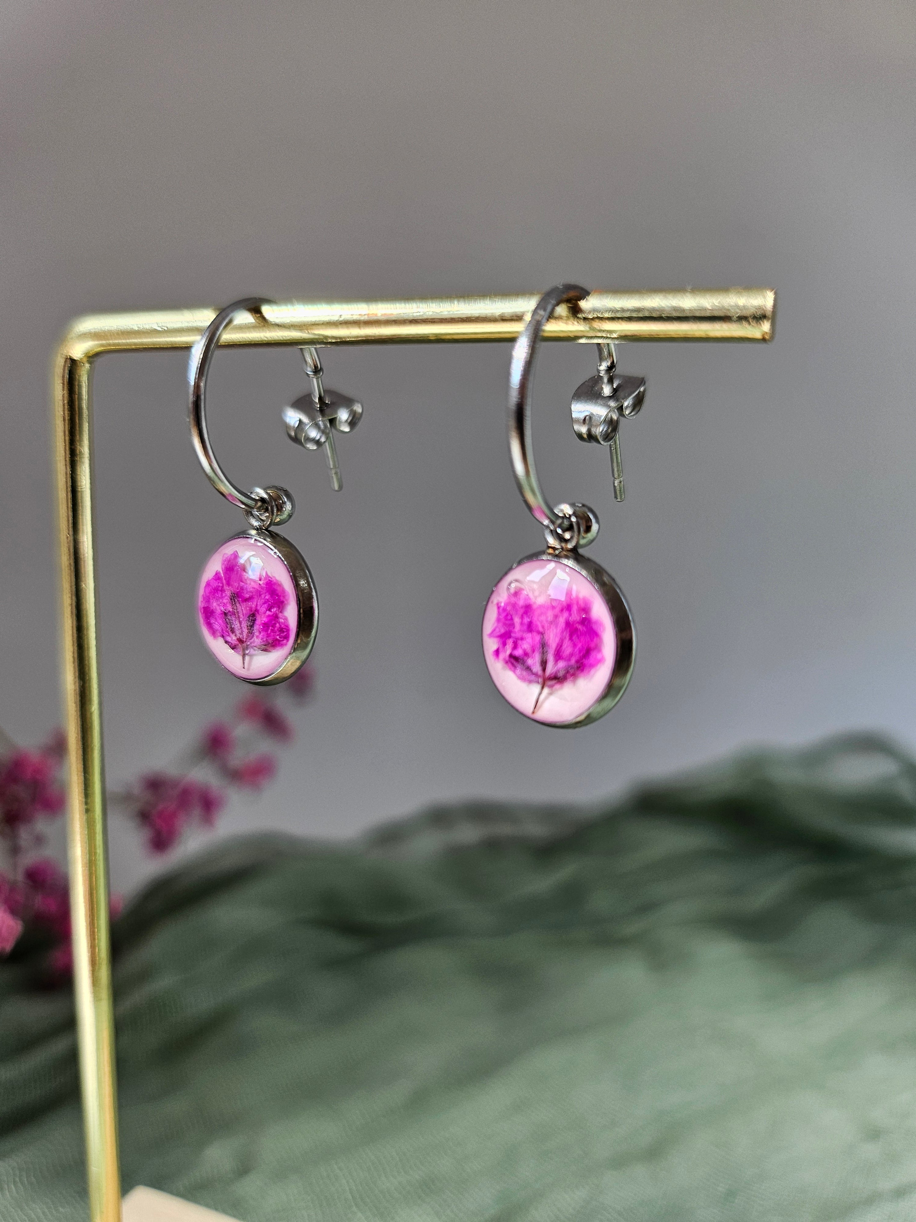 Pink Baby Breath Earrings