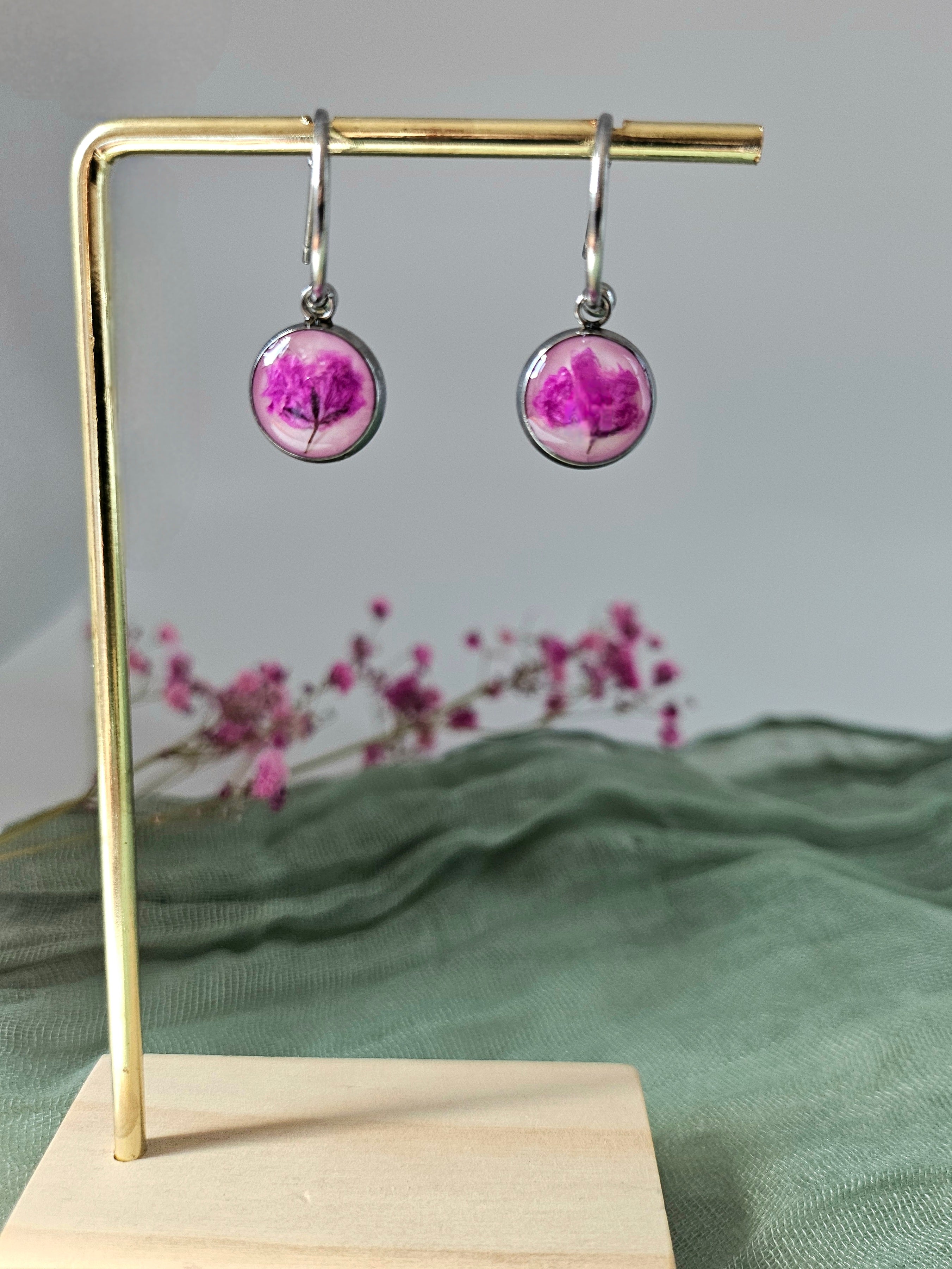 Pink Baby Breath Earrings