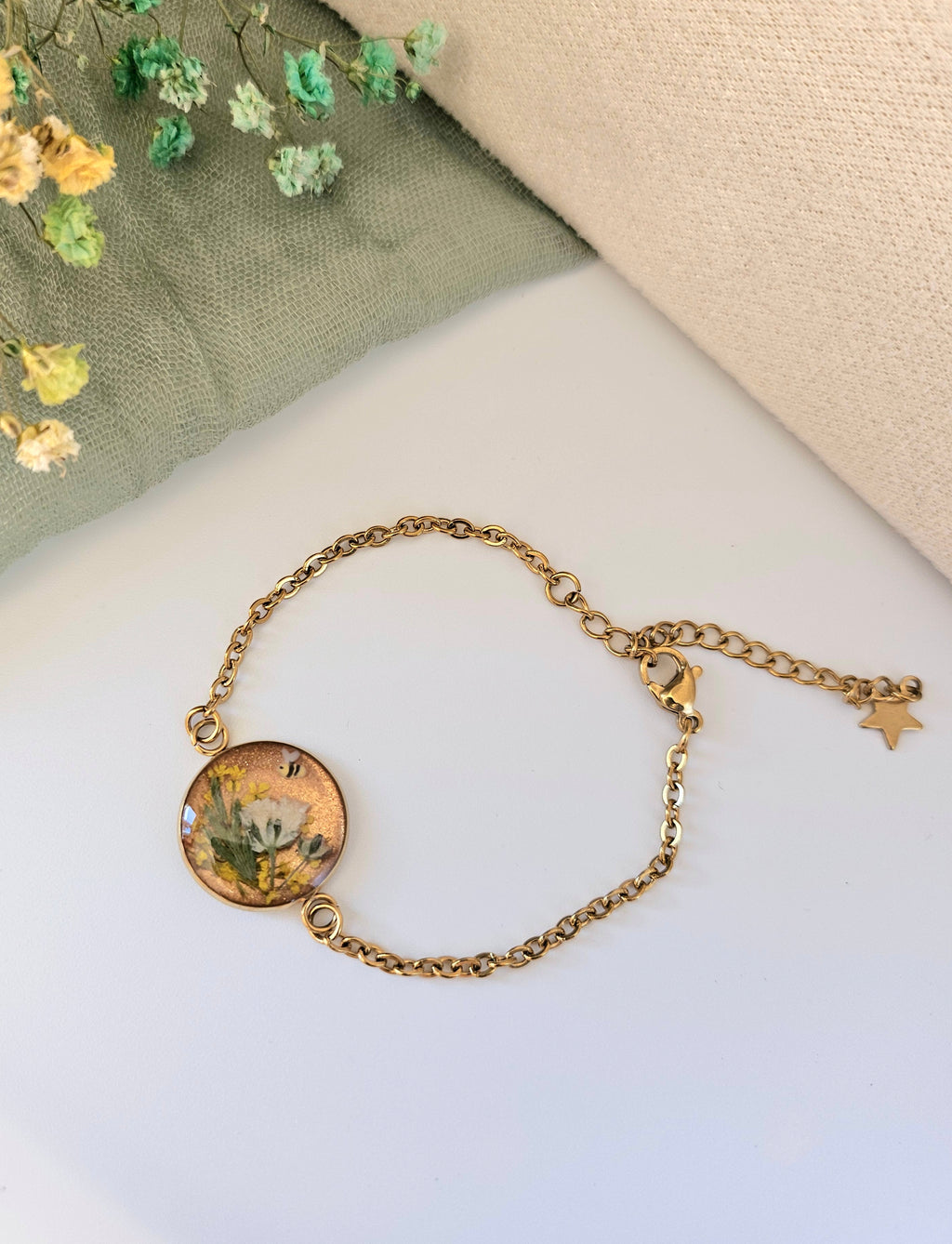 Golden Meadow Bee Bracelet