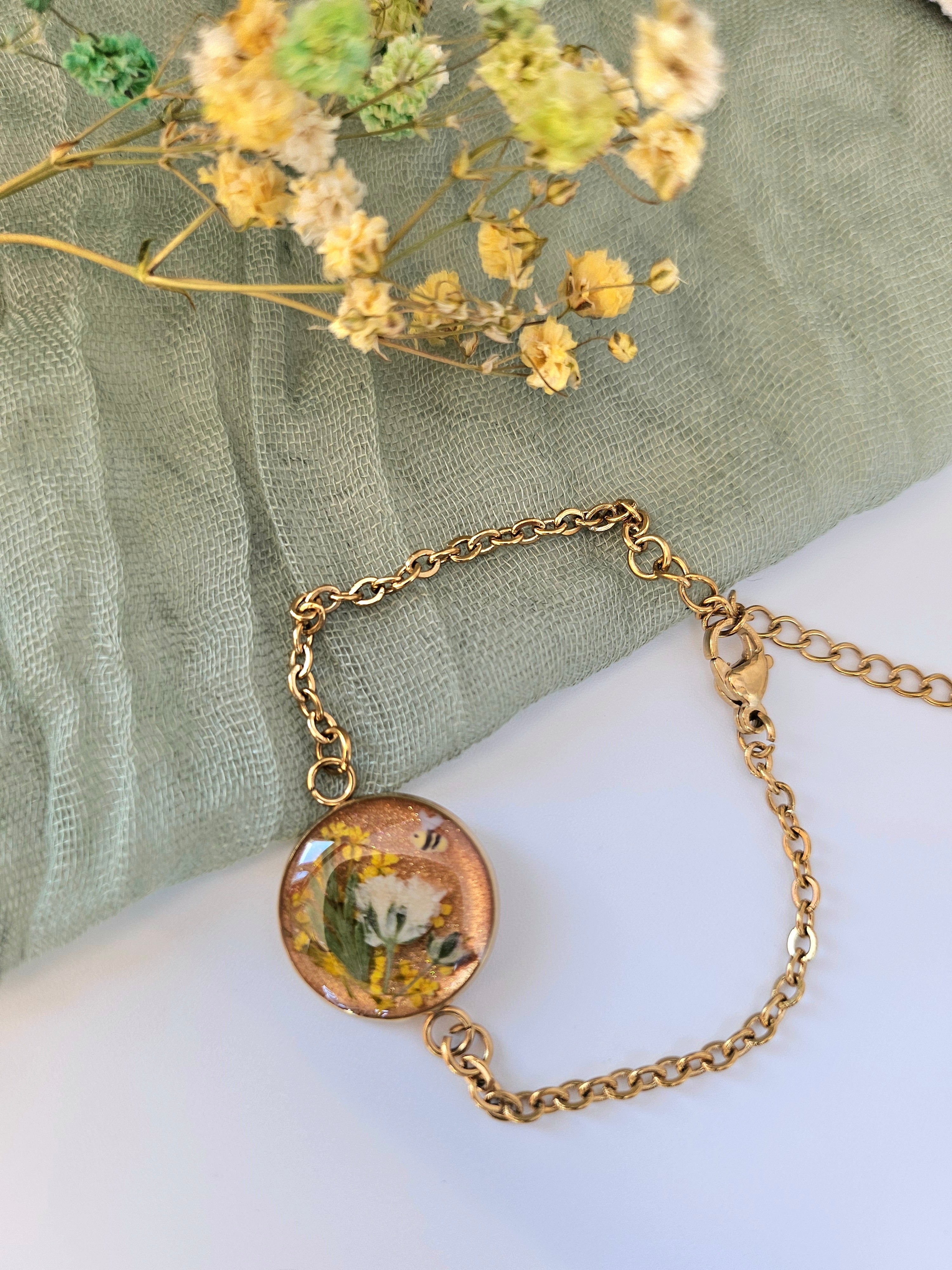 Golden Meadow Bee Bracelet