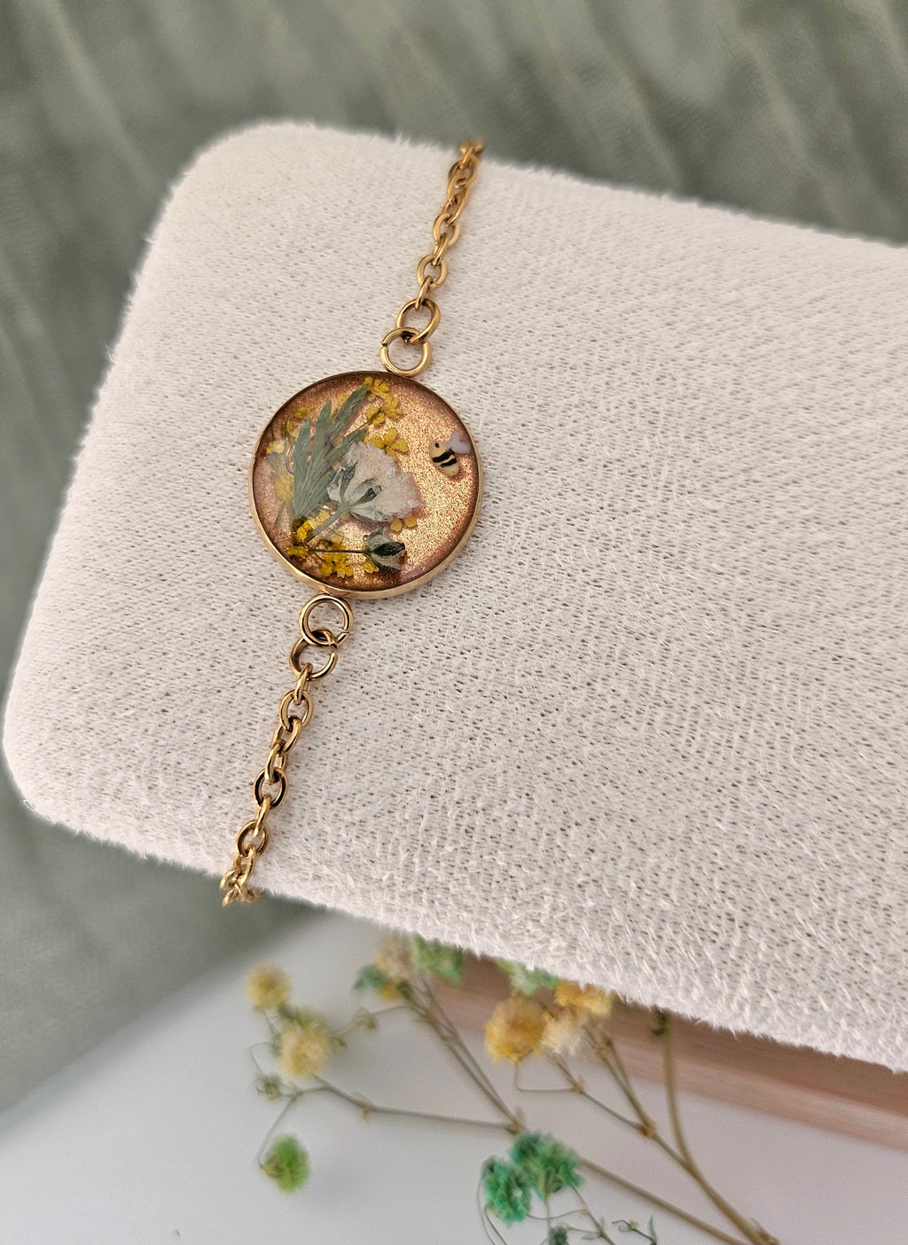 Golden Meadow Bee Bracelet