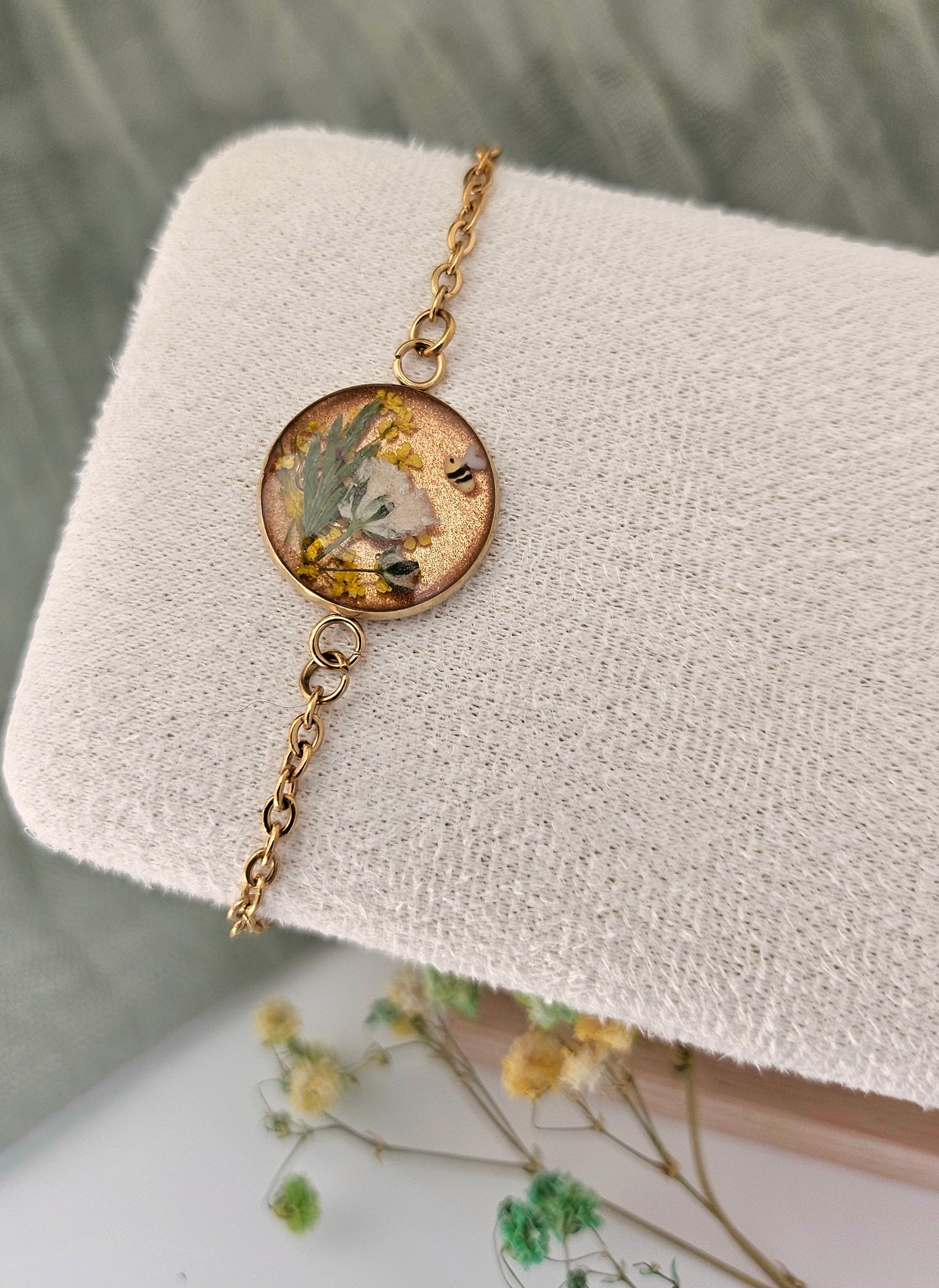 Golden Meadow Bee Bracelet