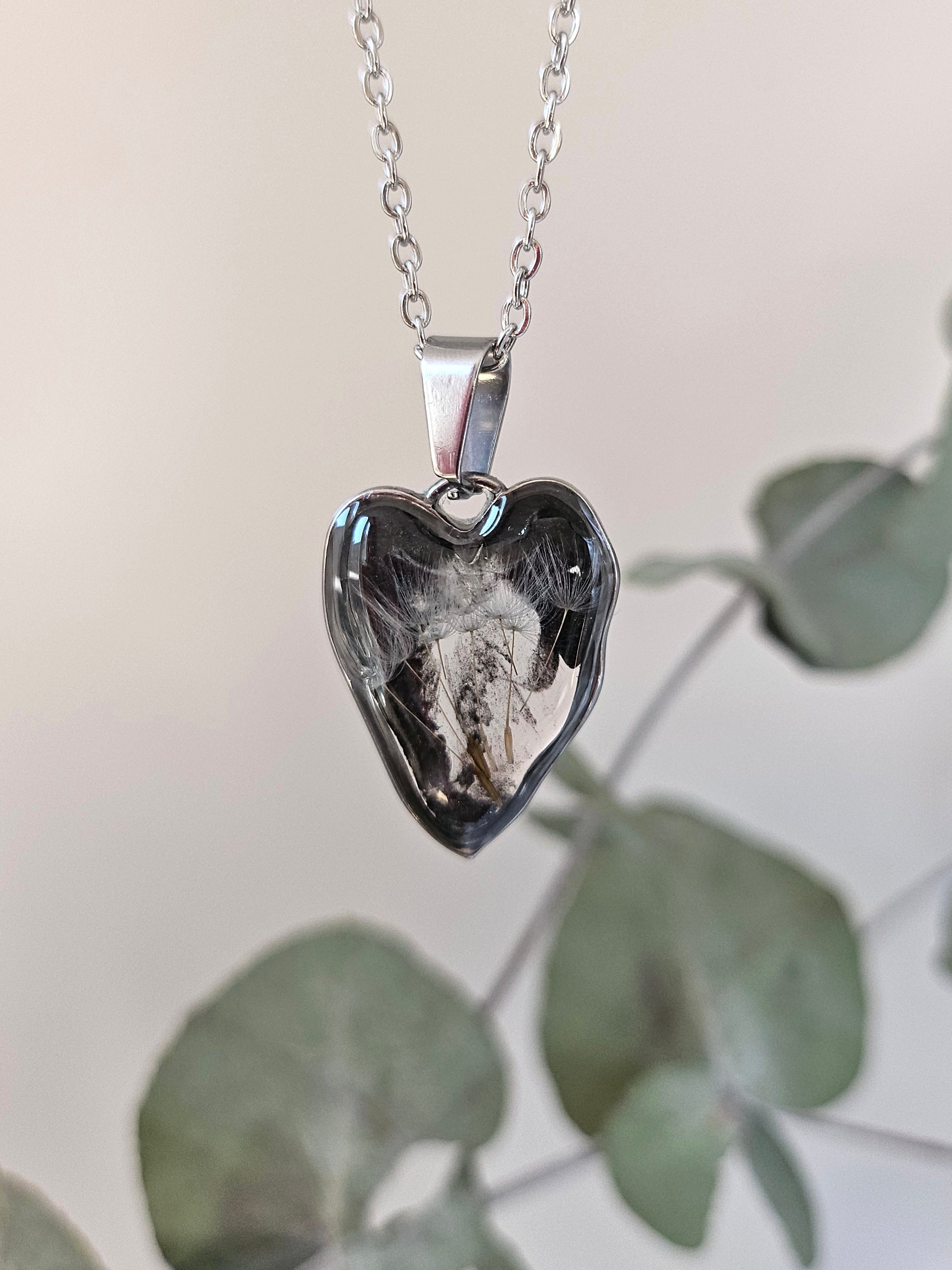 Dandelion Heart Necklace
