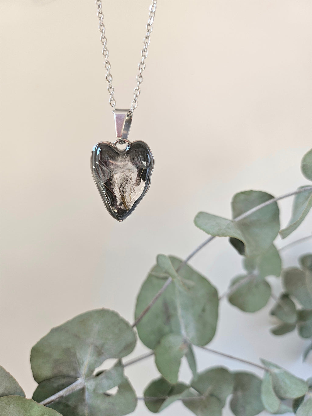 Dandelion Heart Necklace