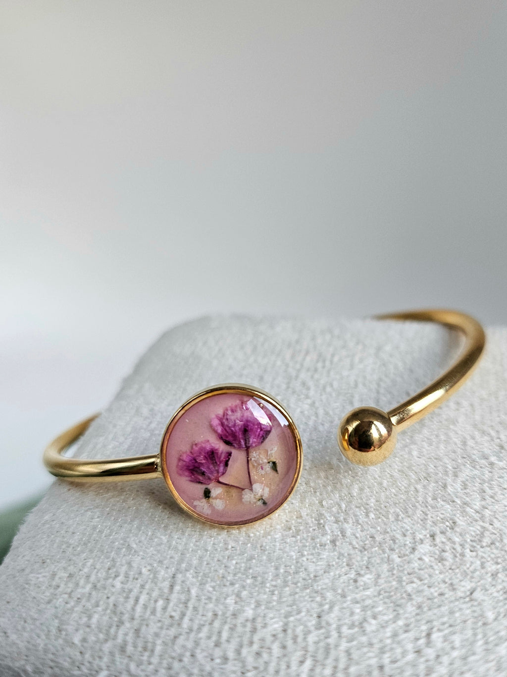 Blush Blossom Golden Cuff Bangle