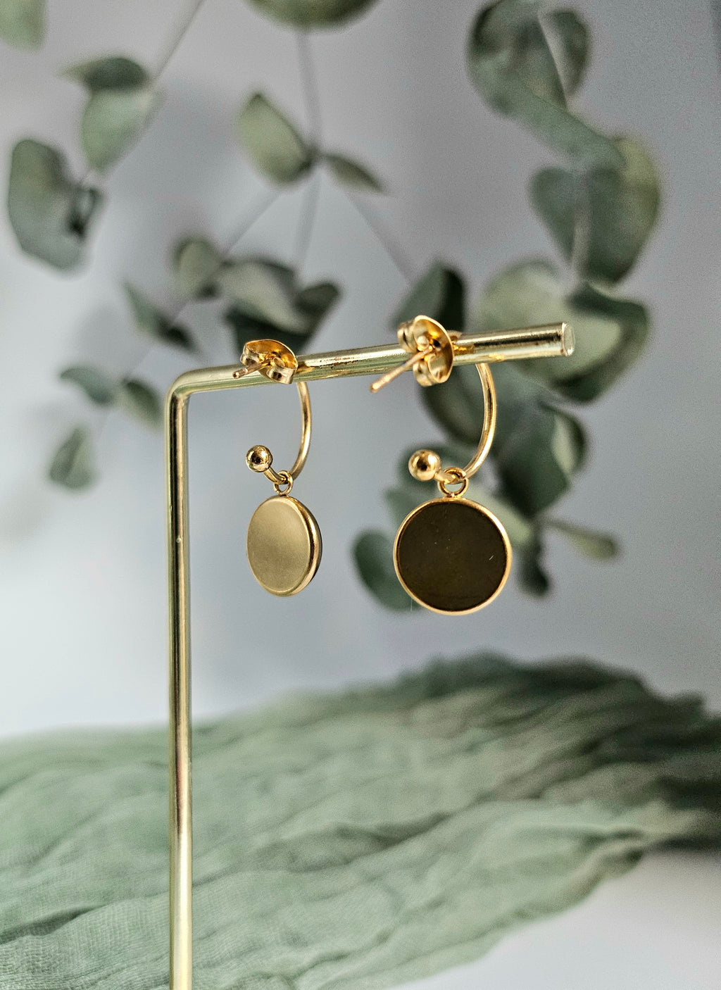 Pink Baby Breath Golden Earrings