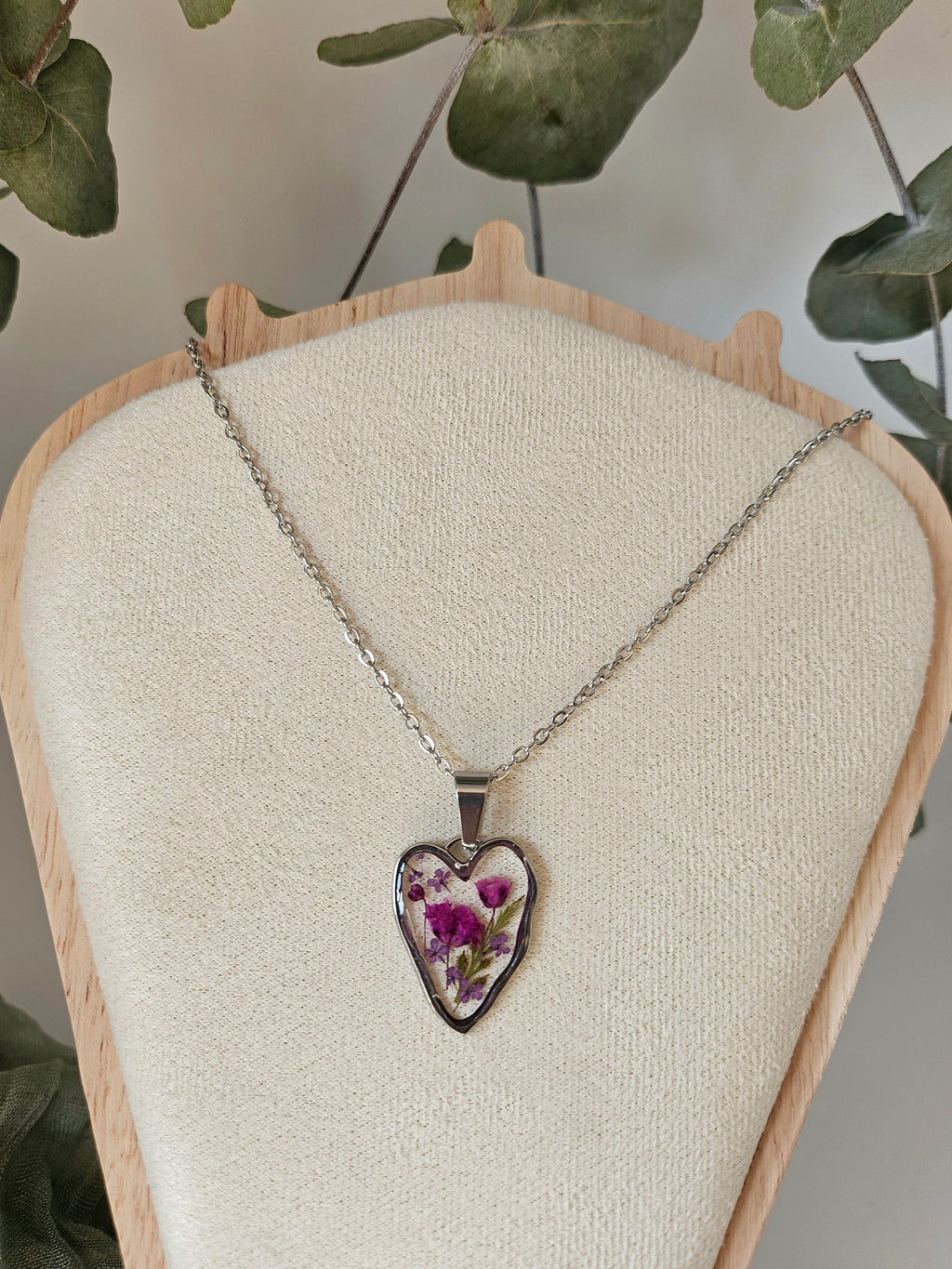 Pink Bloom Heart Necklace