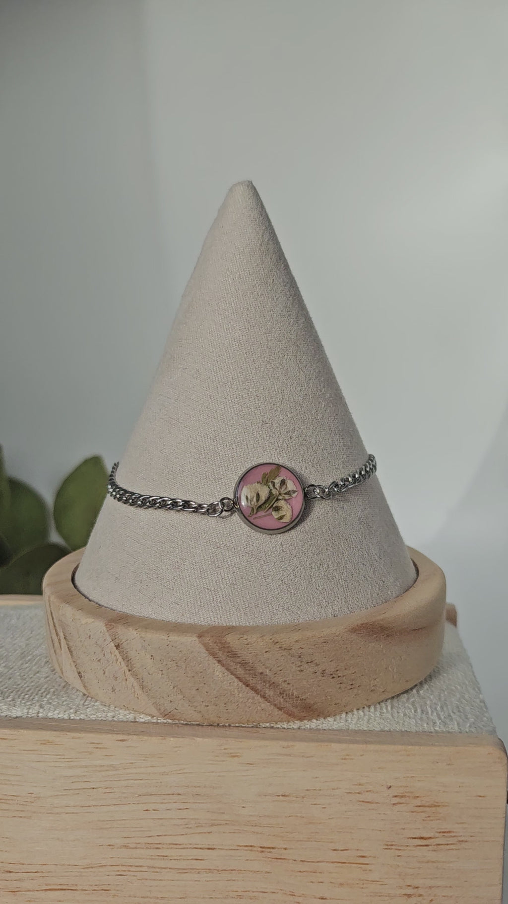 Soft Blush Baby's Breath and Bracelet