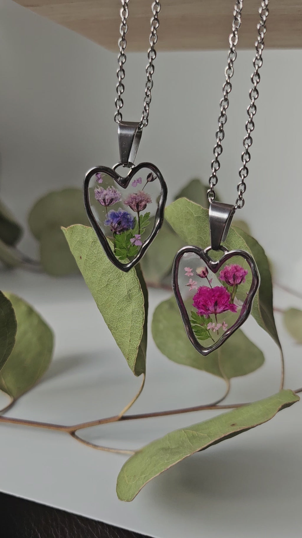 Blue Bloom Heart Necklace