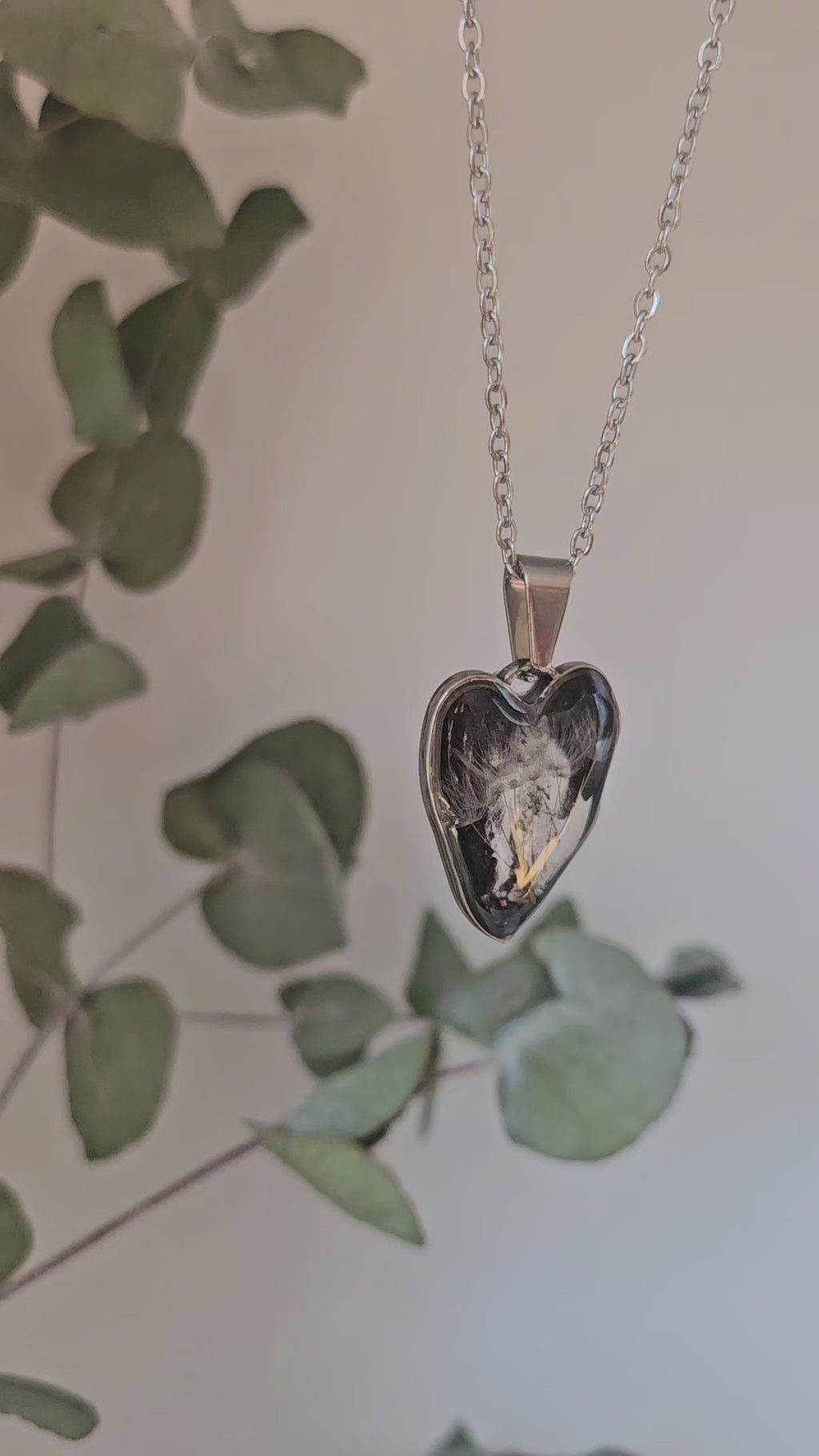 Dandelion Heart Necklace