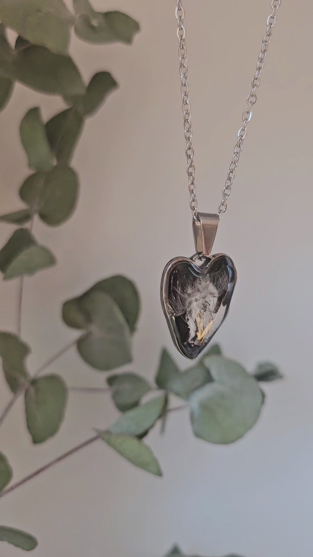 Dandelion Heart Necklace