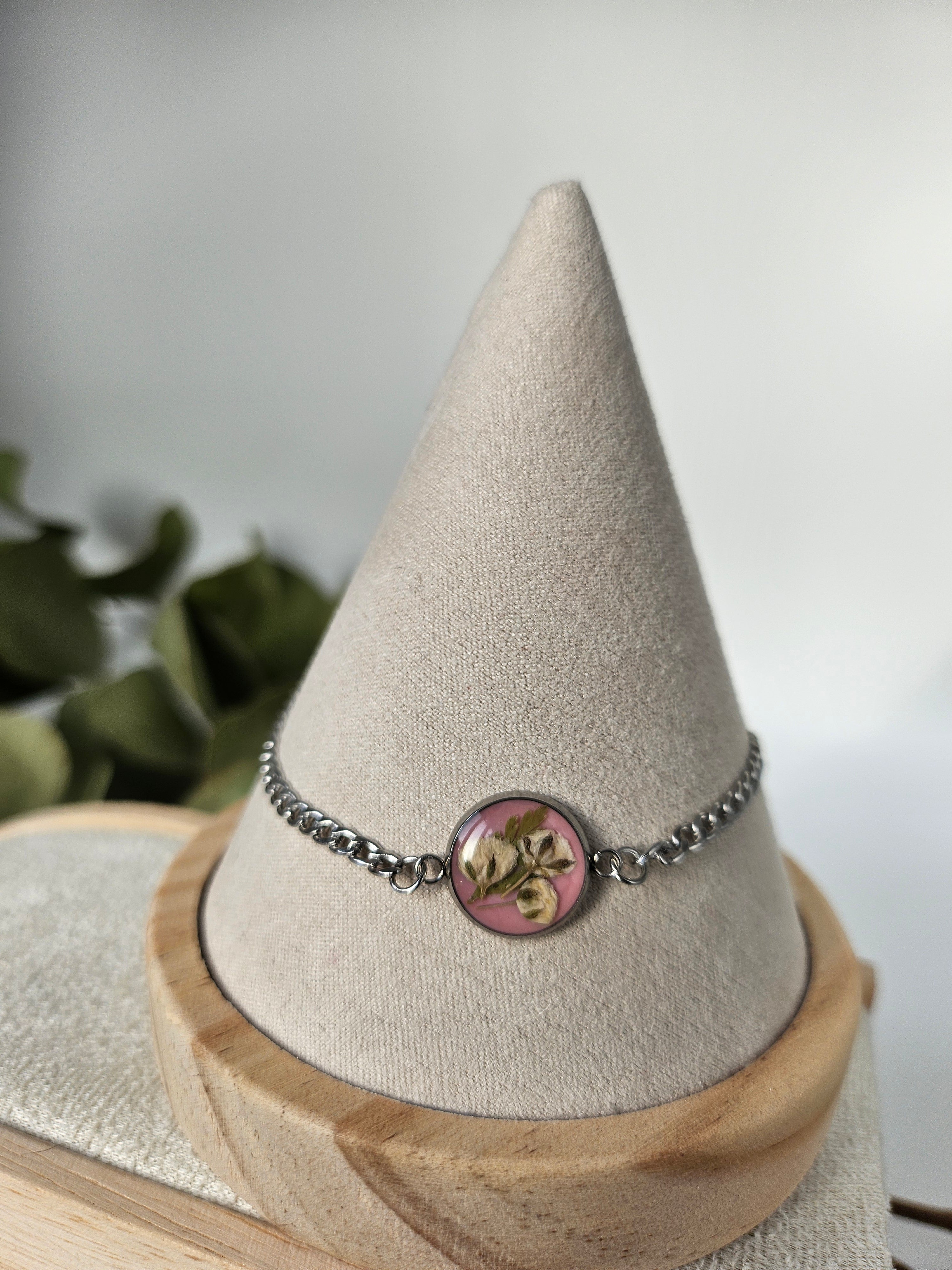 Soft Blush Baby's Breath and Bracelet