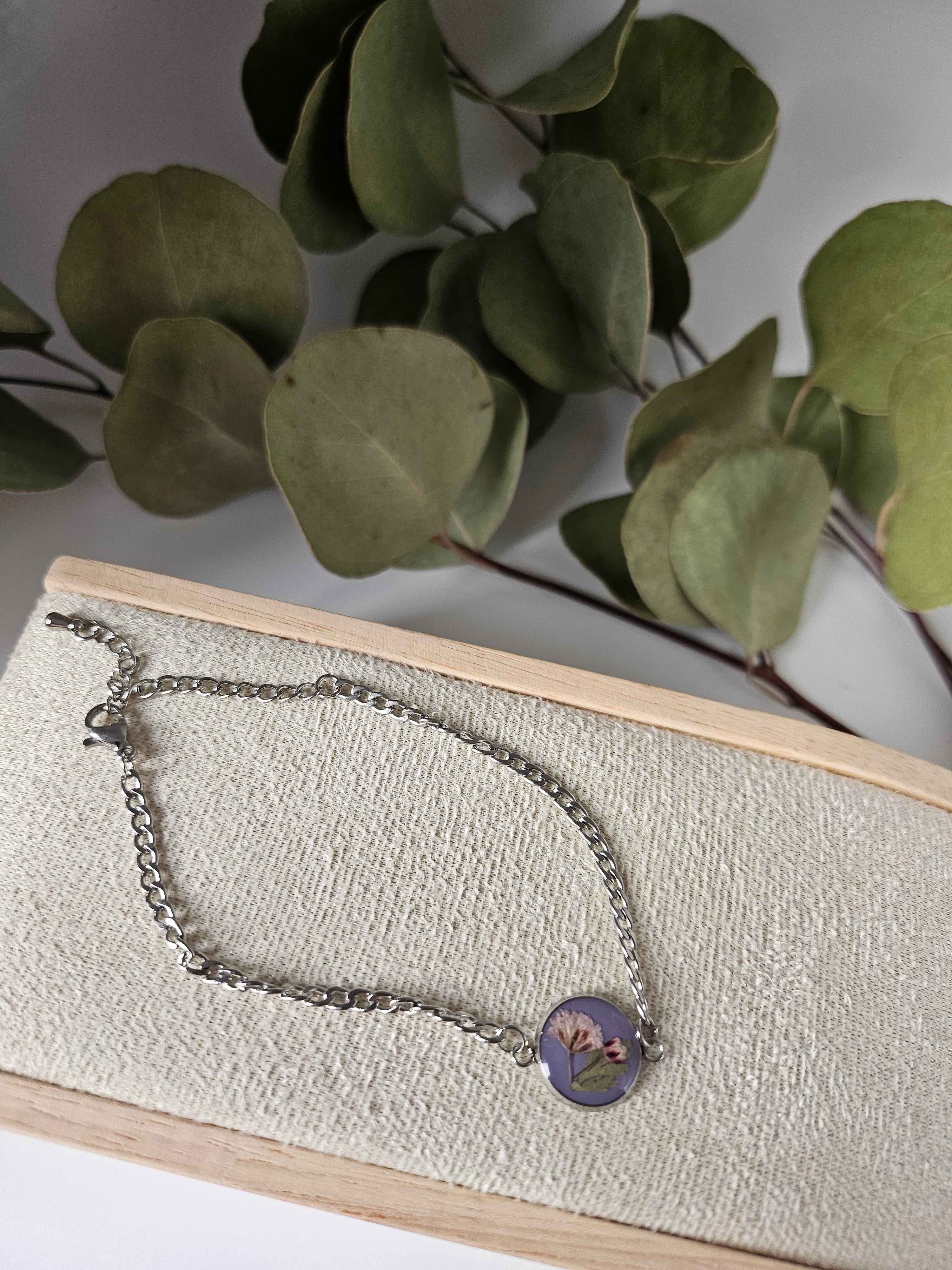 Purple Meadow Baby’s Breath Bracelet