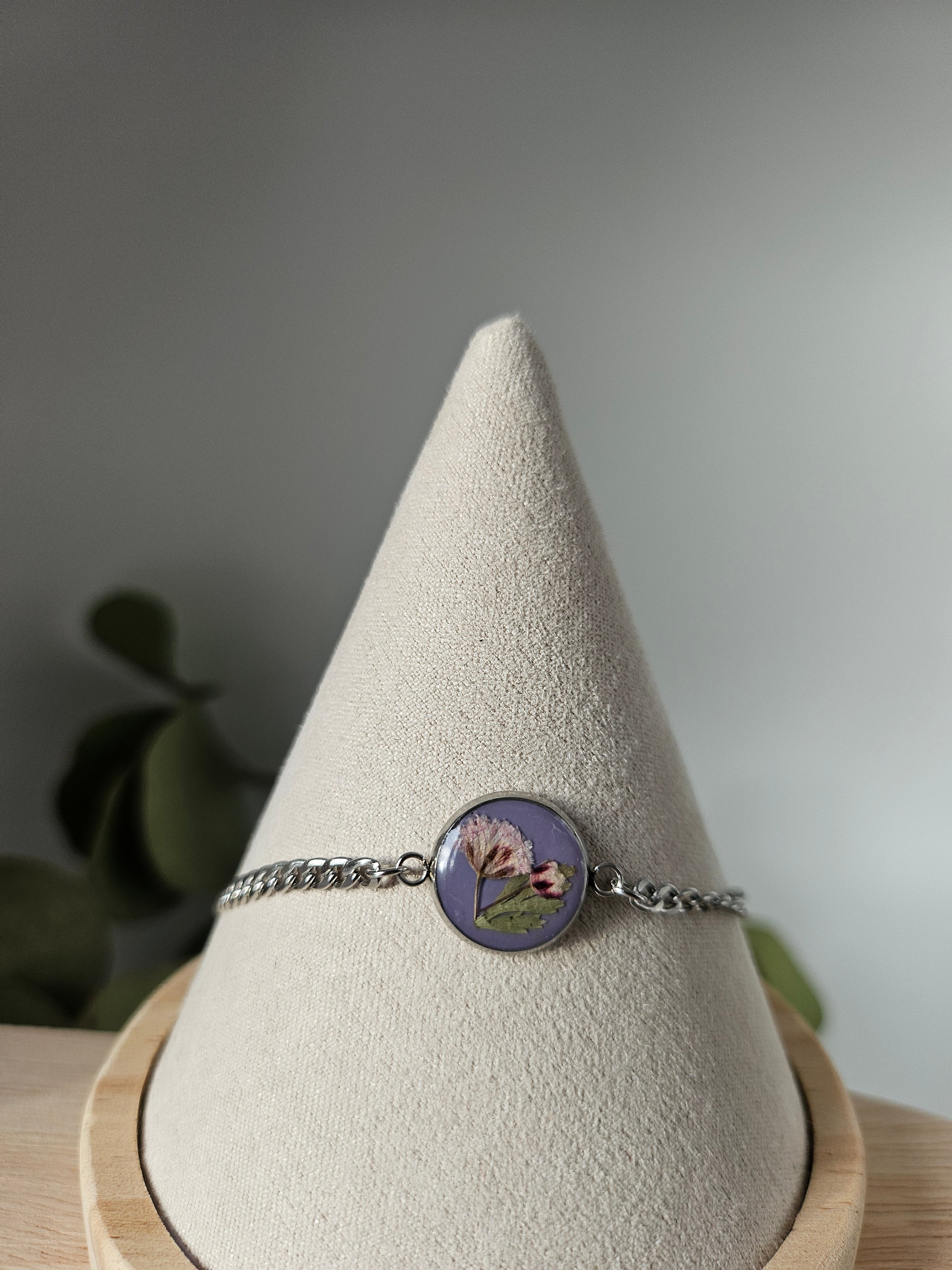 Purple Meadow Baby’s Breath Bracelet